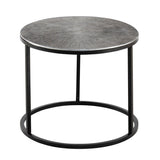 Ensemble de tables basses 2 pièces ø 55 et 45 cm table d'appoint en métal argenté tables rondes salon Carlton