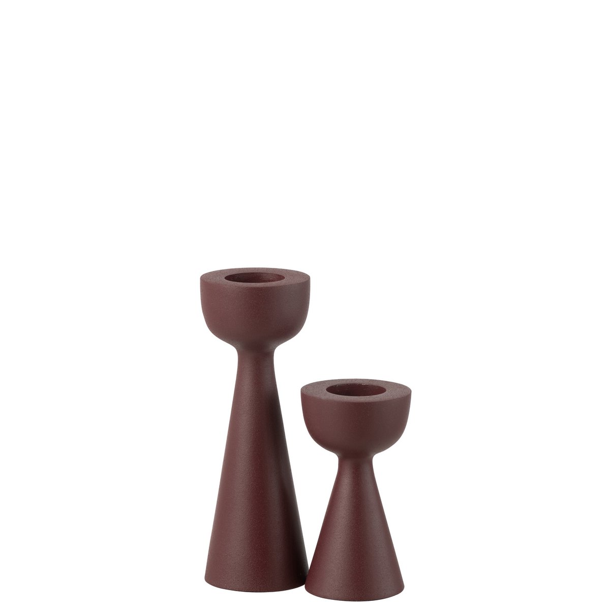 Bougeoir Cône J-Line en aluminium marron, vue de face