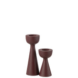 Bougeoir Cône J-Line en aluminium marron, vue de face