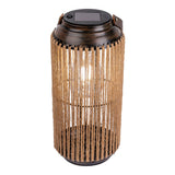LED SOLAIRE LED "KORBINIAN" pour le jardin et la terrasse, lampe décorative en métal avec tension de jute dans la nature, LED lampe solaire fermement installée pour l'extérieur 29 x 13 cm