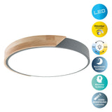 Plafond LED "Bornéo", Ø 31 cm en métal et en plastique en gris, LED intégrés, éclairage pour le salon, couloir et bureau