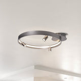 Plafond LED "Tristan", lampe à plafond métallique moderne et le plastique en vide en acier, les LED sont fermement installées. Avec environ. 58 cm Øthie Éclairage idéal pour le salon, la salle à manger ou la cuisine.
