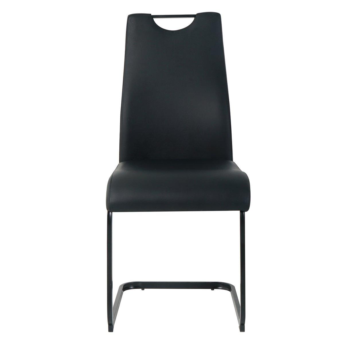 Vue latérale de la chaise cantilever noire