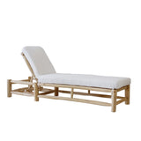 Chaise Lige en teck naturel avec oreiller confortable