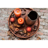 Vue latérale de la bougie cylindrique marron J-Line
