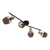 4 plafonds "Corbis", spot métallique en noir et or, avec prise E14, pour salle à manger, salon, couloir ou bureau, plafond à l'intérieur, 78 cm de long