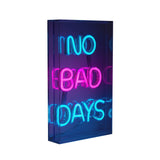 Décoration de la police LED "Pas de mauvais jours" pour l'intérieur de 30 x 18 cm, en bleu et magenta-rouge