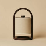 Lampe rechargeable en bois marron foncé River