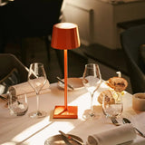 Lot de 4 lampes à poser orange rechargeables avec station