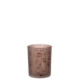 Lanterne J-Line Happy Faces en verre et terre cuite, vue de face