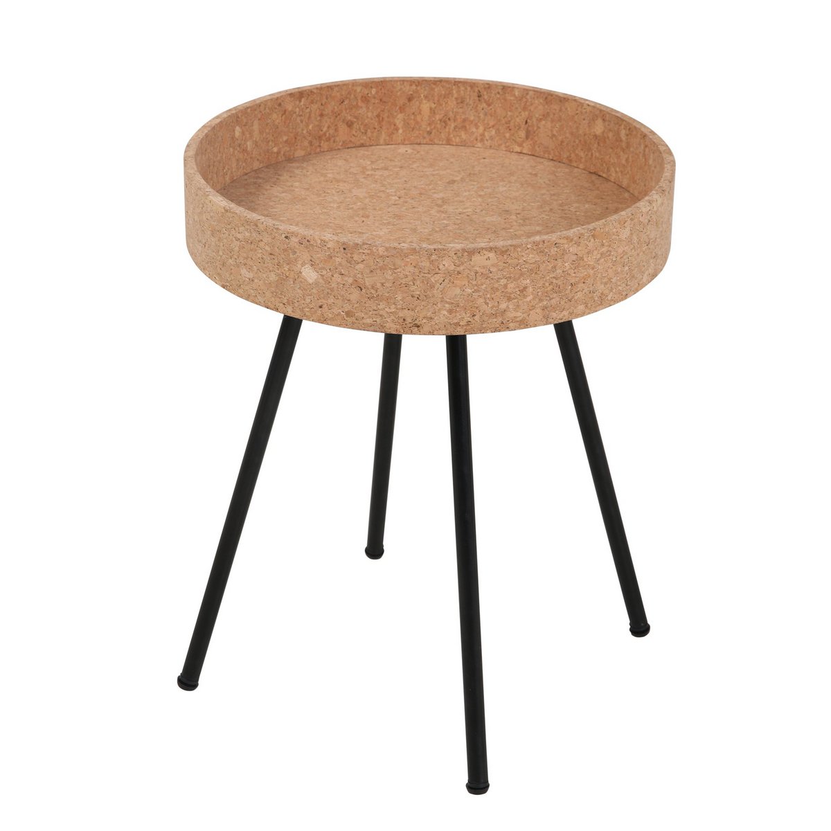 Table d'appoint en bois et métal, détail de la texture du bois