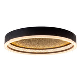 LED PLAFICATION ARANY, PLAFICATION FAGEMENT DE METAL ET DE PLASTIQUE EN NOIR, avec des LED fermement construites, dimmables, 40 cm de diamètre