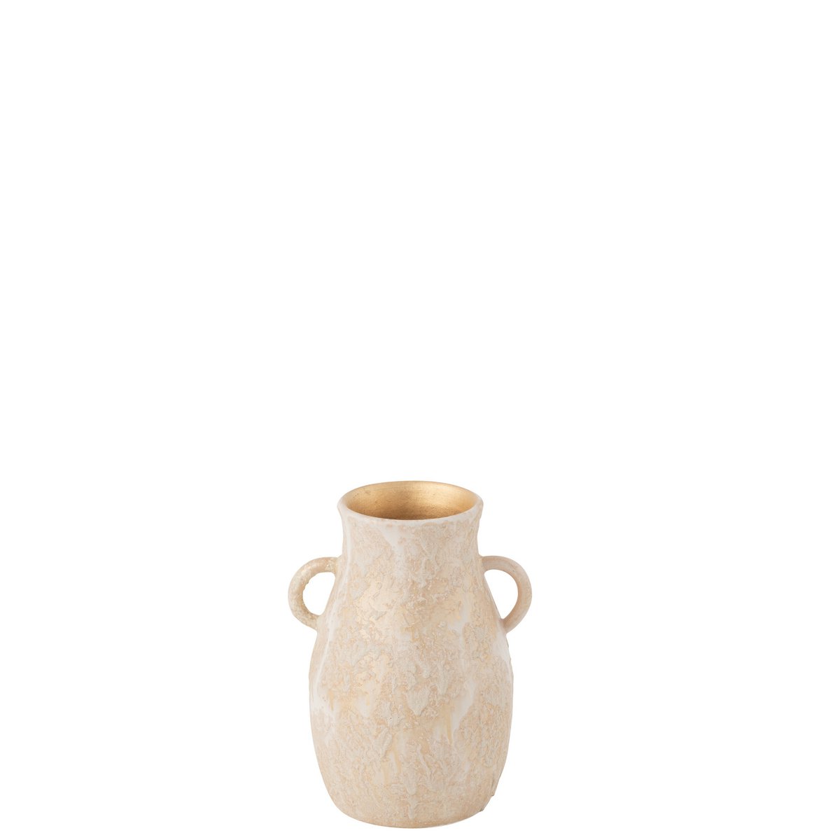 Vase Amphore Terra en céramique or rose, 30 cm de hauteur, vue de face
