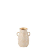 Vase Amphore Terra en céramique or rose, 30 cm de hauteur, vue de face