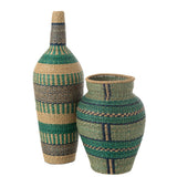 Vase Ninon en rotin avec motifs maritimes, hauteur 90 cm