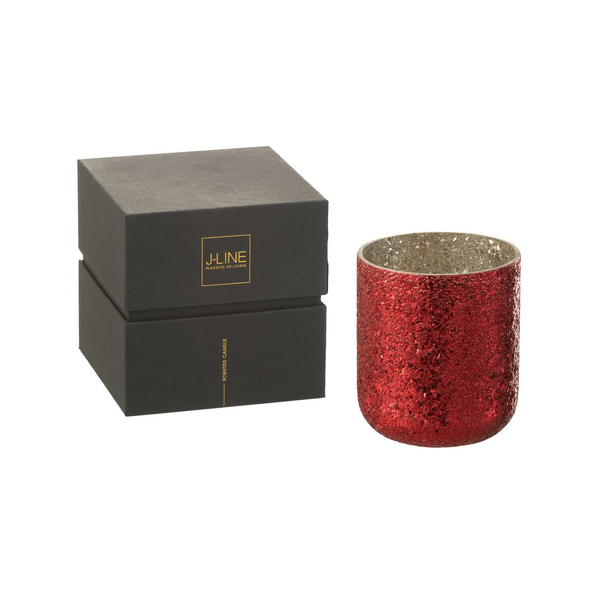 Bougie J-Line Luxuria Berry Bliss sur une table décorée