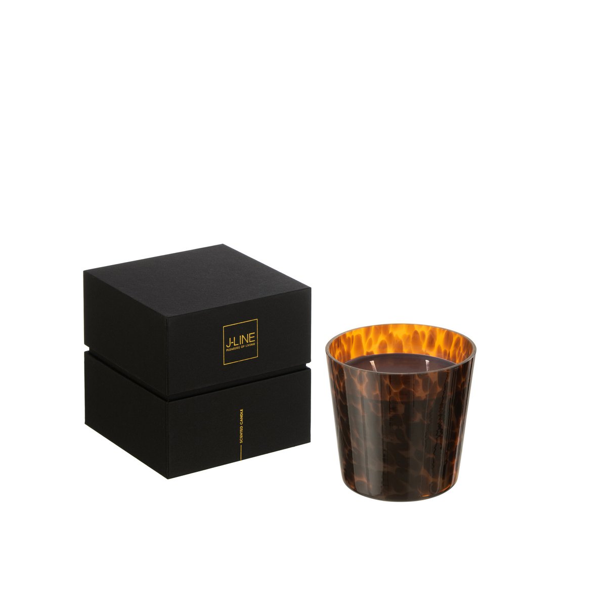 Bougie J-Line Noa allumée, diffusant une lumière douce