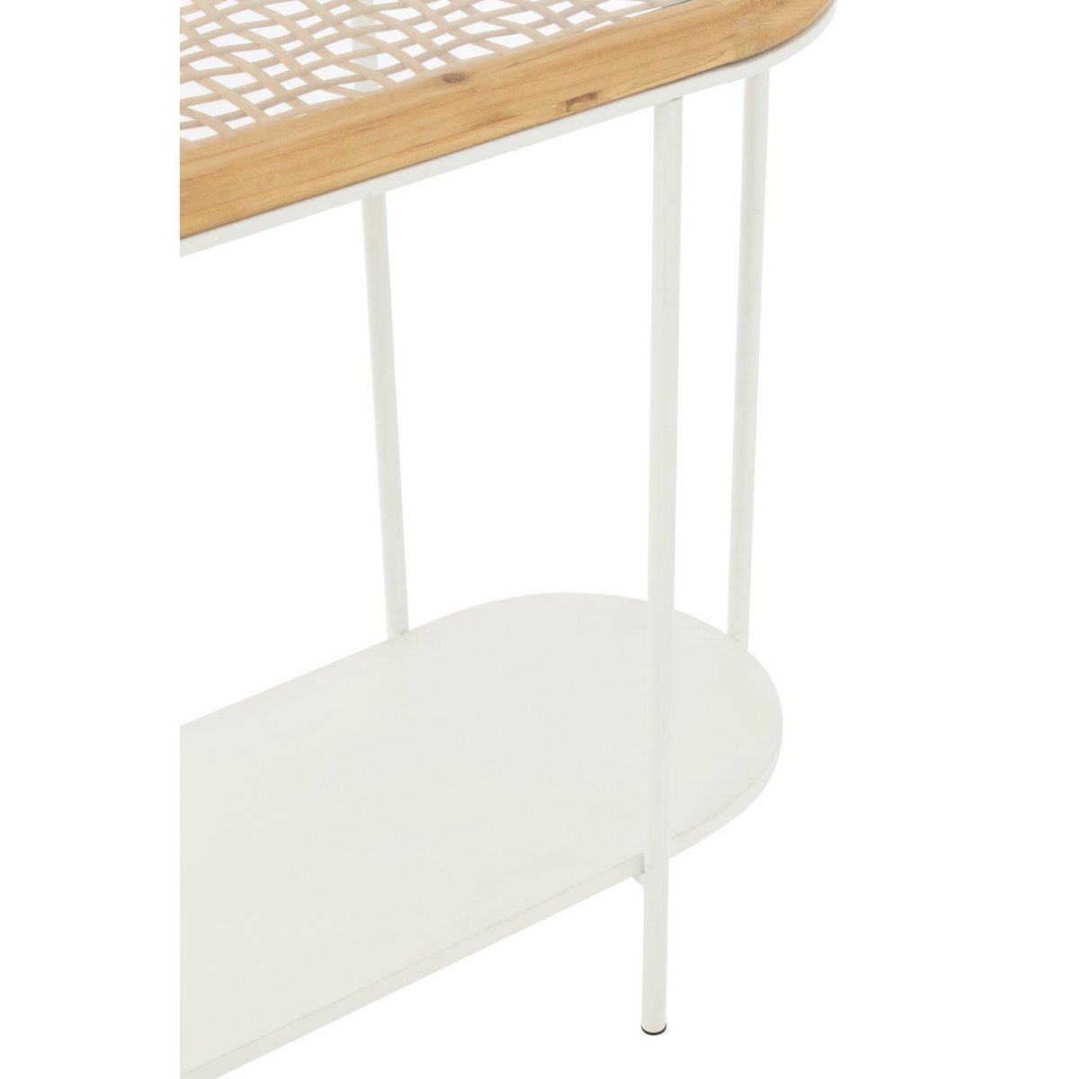 Console Épicéa et métal blanc sur fond clair