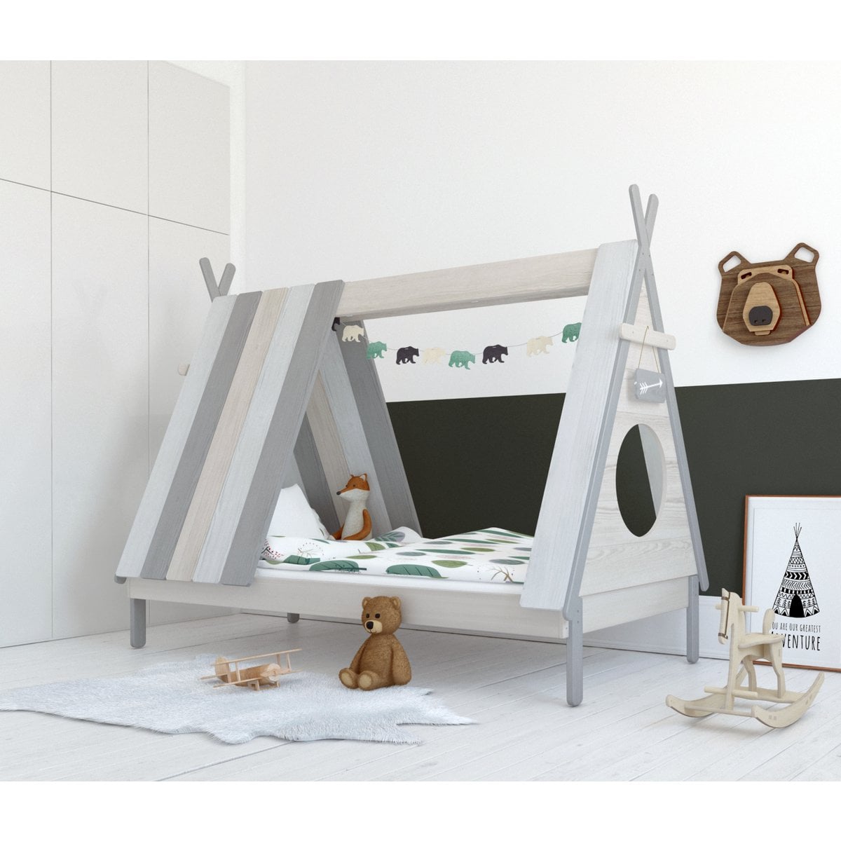 Chambre d'enfant décorée avec lit moderne