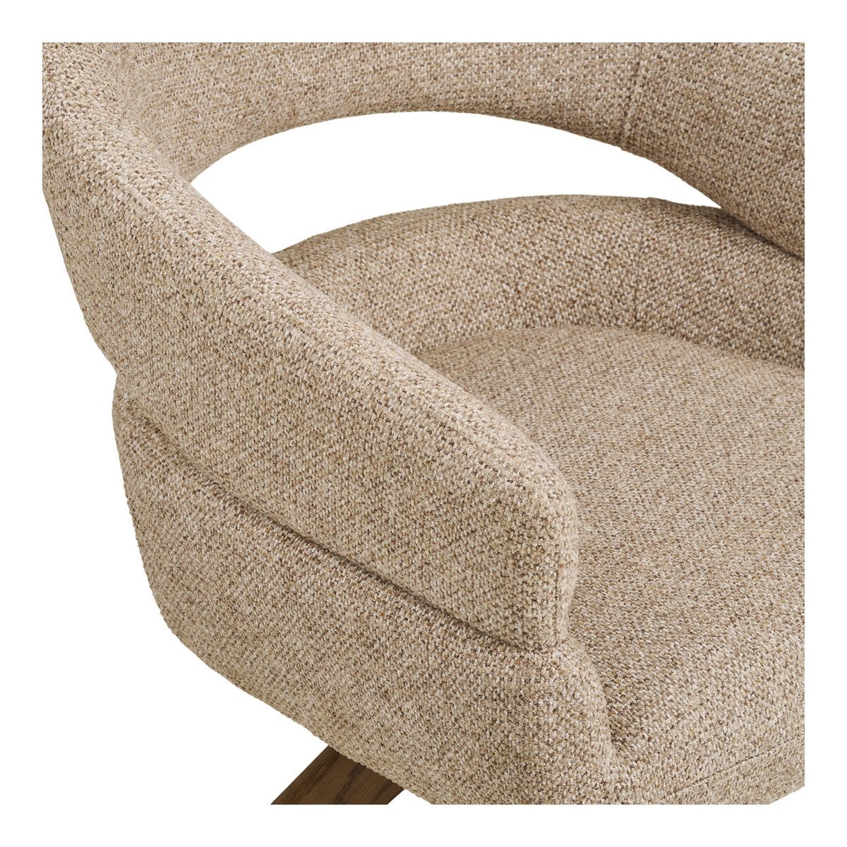 Zoom sur le tissu sable chiné de la chaise Dover