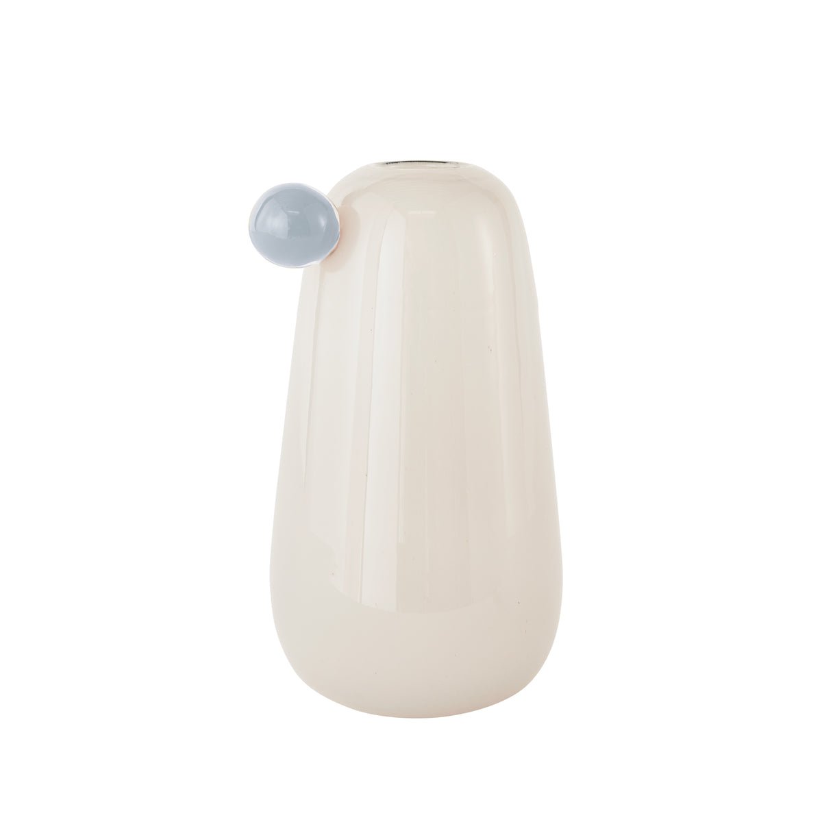 Vase Inka en verre offwhite avec poignées rondes, élégant et raffiné
