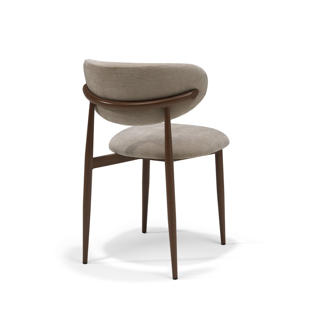 Chaise Dalton Tissu Vibe %2321 Taupe - Structure métal coloris Noyer