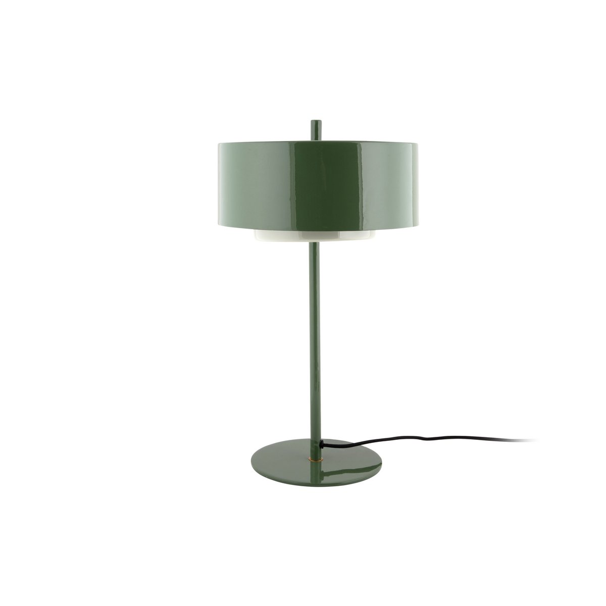 Lampe de Table Grato Anneau de Leitmotiv, design élégant avec abat-jour vert et anneau ton sur ton.