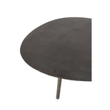 Table basse J-Line, vue latérale montrant les pieds en métal