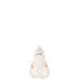 Figurine J-Line Père Noël Étoile en polyrésine blanche avec lumières LED