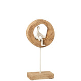 Figurine J-Line Thinker Ring en bois et aluminium, design moderne et épuré