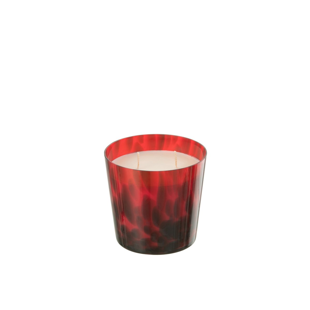 Bougie parfumée J-Line Noa en verre rouge, élégante et raffinée.