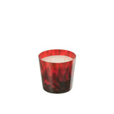 Bougie parfumée J-Line Noa en verre rouge, élégante et raffinée.