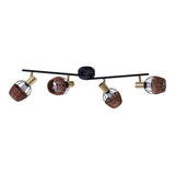 4 plafonds "Corbis", spot métallique en noir et or, avec prise E14, pour salle à manger, salon, couloir ou bureau, plafond à l'intérieur, 78 cm de long