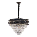 Lampe suspendue noire en cristal | 60 cm