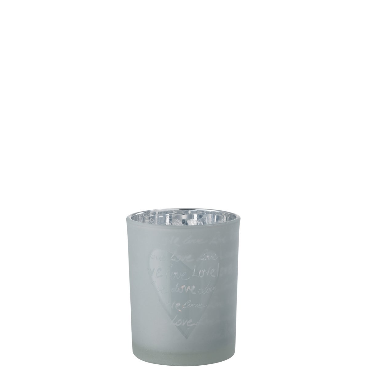 Lanterne Love en verre blanc, idéale pour un cadeau de Saint-Valentin