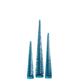 J-Line décoration sapin de Noël Glitter - plastique - bleu - boîte de 3
