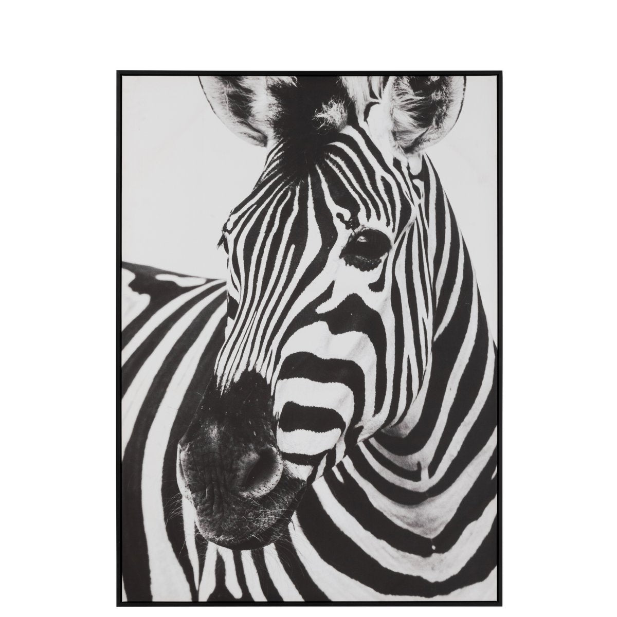 Décoration murale zèbre J-Line - toile élégante en noir et blanc