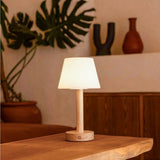 Lampe de table rechargeable en bois marron clair Zoë