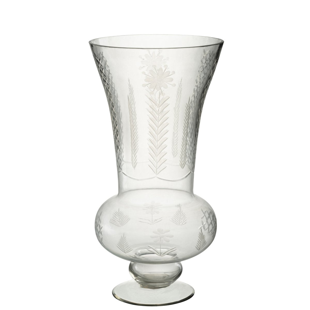 Vase Giga J-Line en verre transparent de 51 cm, élégant et moderne