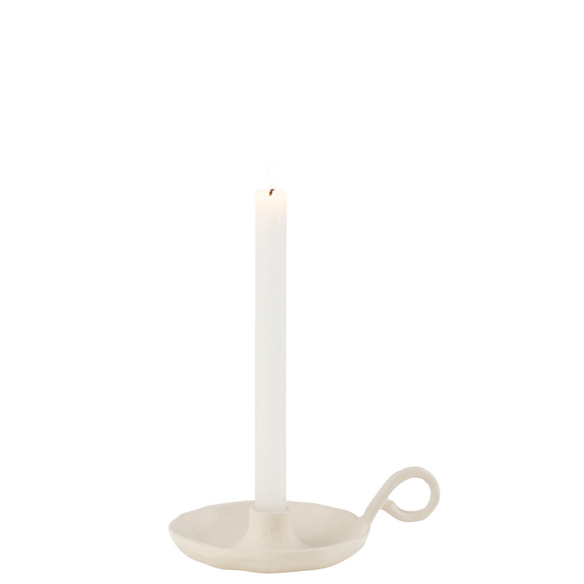Bougeoir Agra en aluminium blanc - angle supérieur
