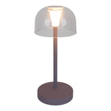 Table de batterie à LED à 2 ert "Gomba" pour l'extérieur et à l'intérieur, en métal et en plastique en mûre, 18,5 cm de haut