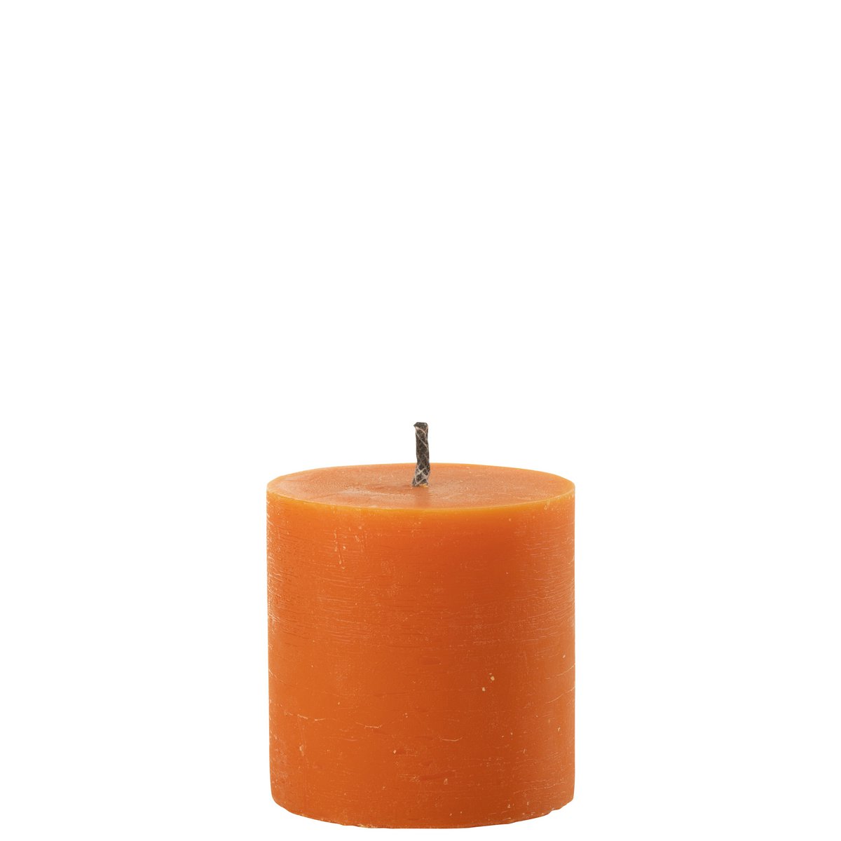 Détail de la bougie J-Line orange avec texture de cire en gros plan