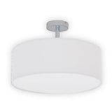 Plafond textile "New York", lampe de plafond classique avec des lames de texte en blanc, socket E27, 40 cm de diamètre, adapté à l'ensemble du salon