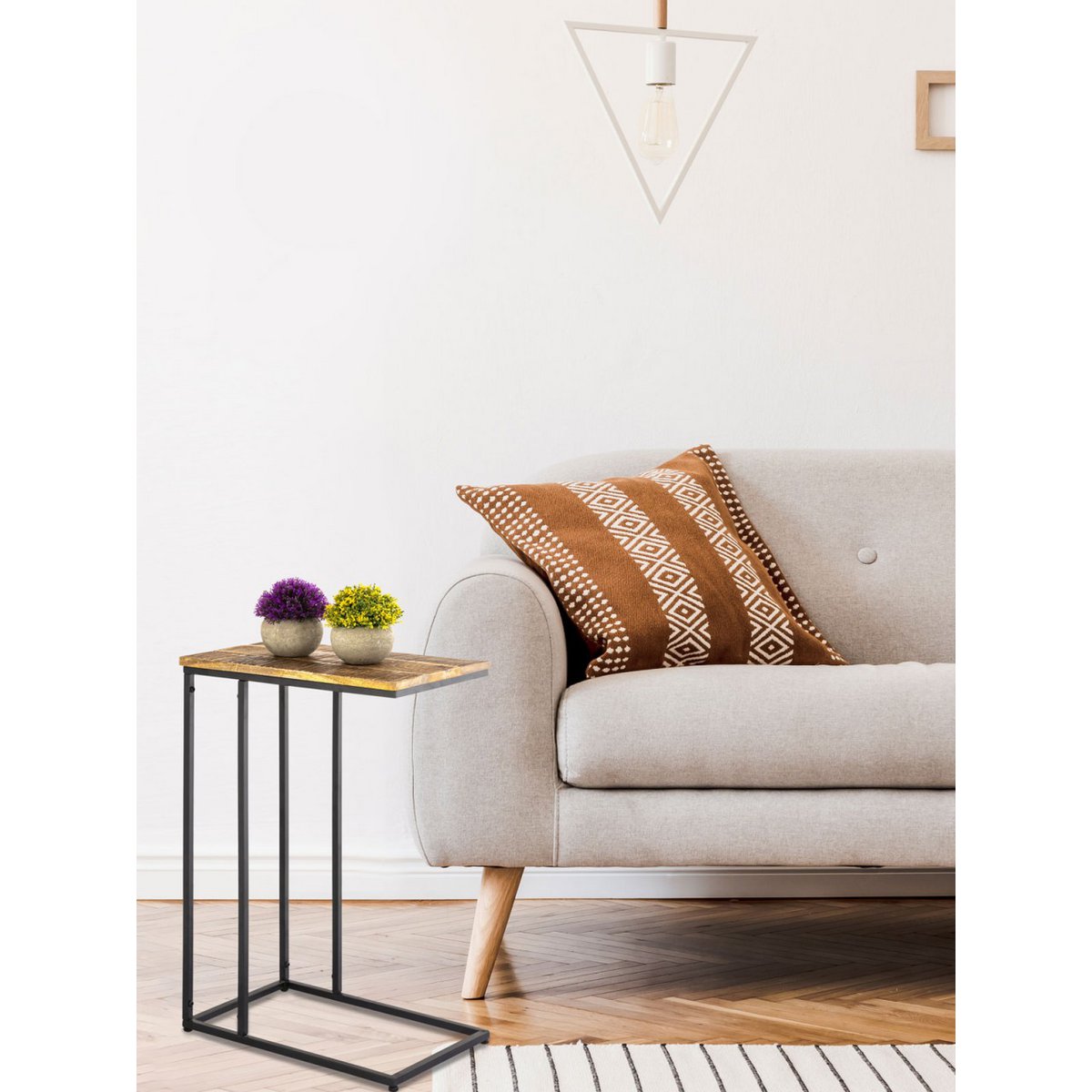 Tableau de la table d'appoint en bois d'ordinateur portable 25x60x40cm