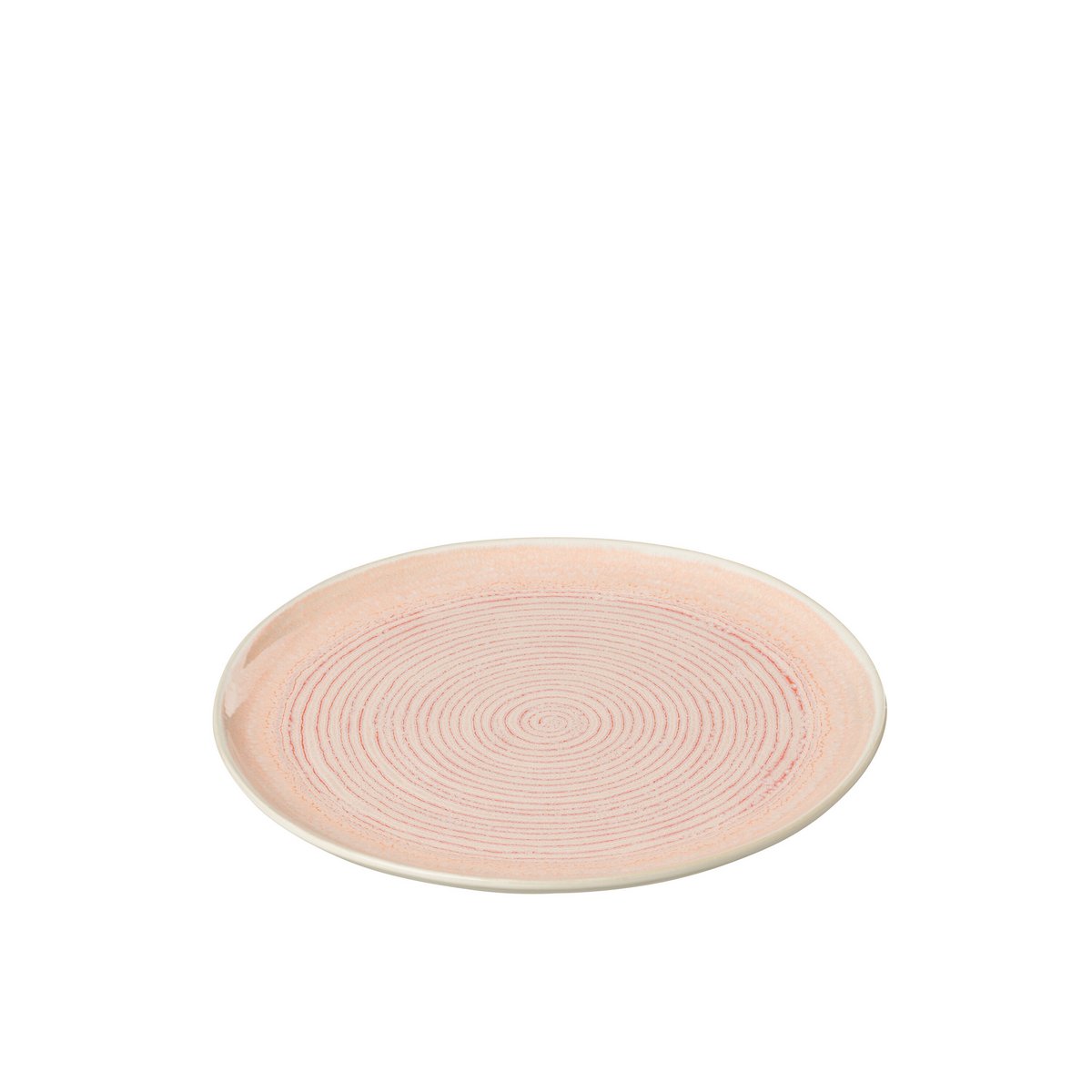 Assiette J-Line Lara en porcelaine saumon - mise en scène déco