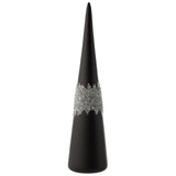 Cône Sucre Diamond Line en verre noir, grand modèle, vue de face