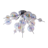 Plafond "Explosion" Iris en métal et verre, versions G9, plafond pour salle à manger, salon, couloir ou bureau, Ø57 cm