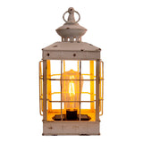 Décoration LED lanterne de lumière solaire 31,5 cm de haut, blanc antique, en métal et plastique, LED intégré, pour l'extérieur