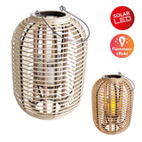 Décol Light "Korbinien", y compris une bougie à LED solaire pour le jardin et la terrasse, de Rattan de nature légère, hauteur de lampe solaire 32 cm