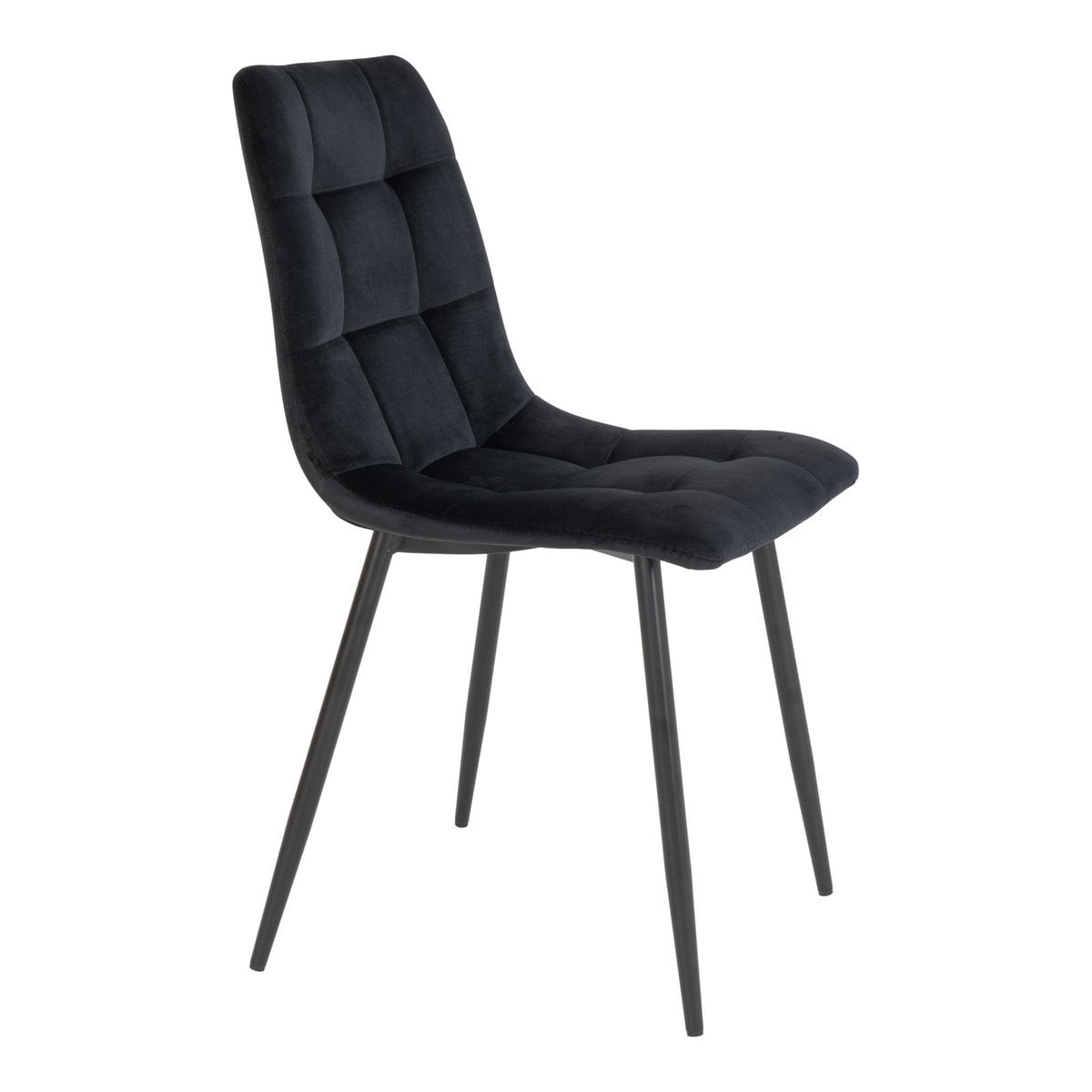 Lot de deux chaises Middelfart en velours noir, ambiance salle à manger